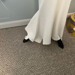 BEBe white cold shoulder knit dress